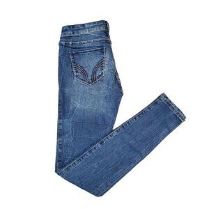 Hollister Women's Super Skinny Jeans Size 1R W25 L31 Mid Rise Blue Denim